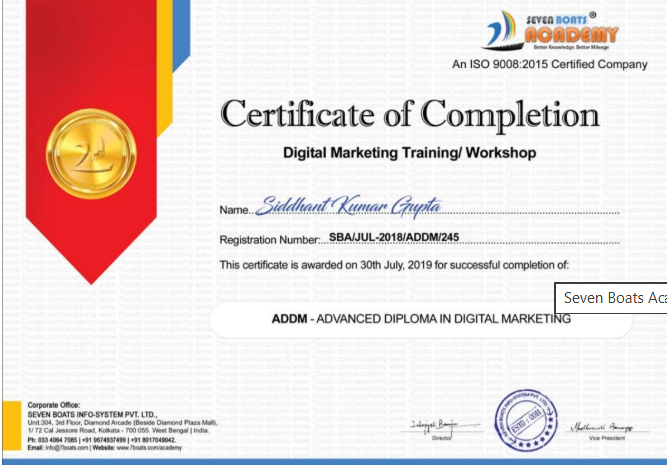 Certificate of Completion